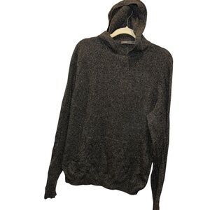 vince marled gray wool nylon silk Angora sweatshirt style hoodie sweater L